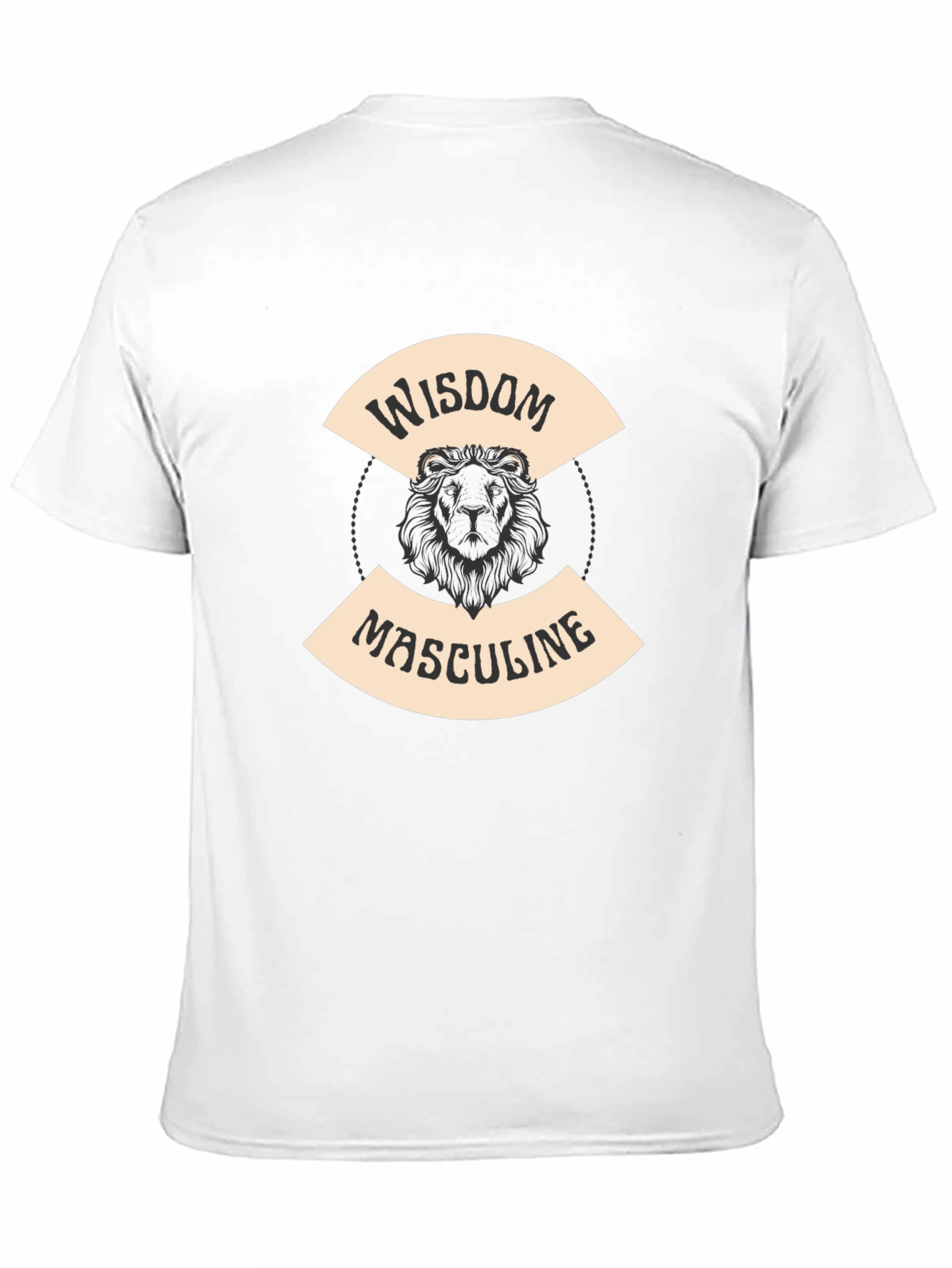 Wisdom Masculine Lion Graphic T-Shirt - Black