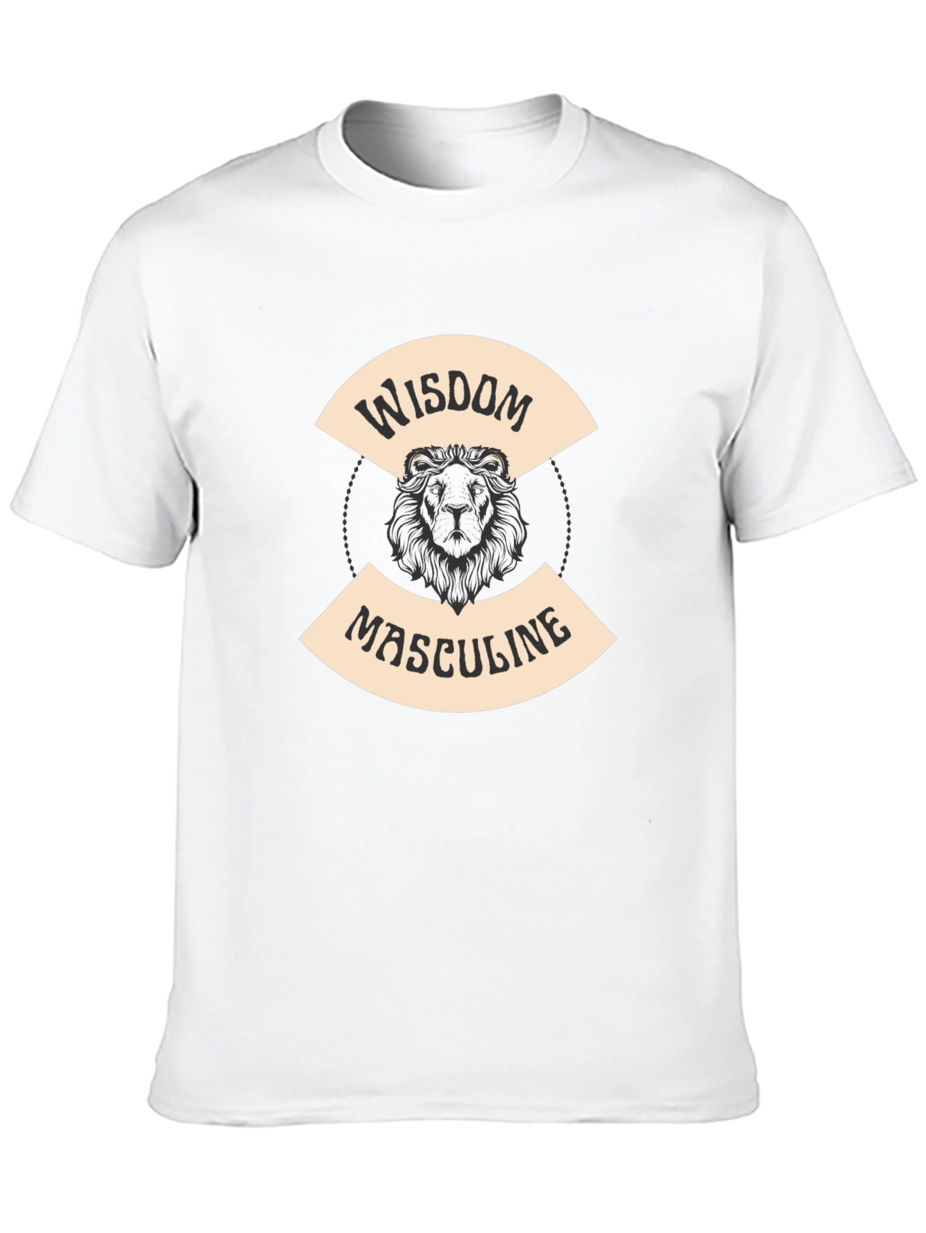Wisdom Masculine Lion Graphic T-Shirt - Black