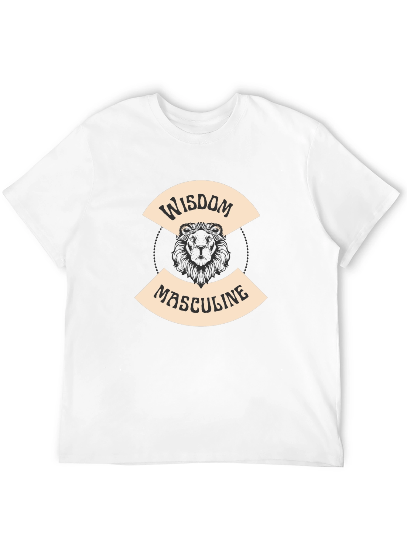 Wisdom Masculine Lion Graphic T-Shirt - Black