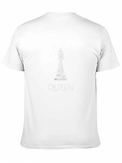 Queen Chess Piece Graphic Black T-Shirt