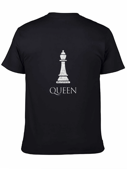 Queen Chess Piece Graphic Black T-Shirt