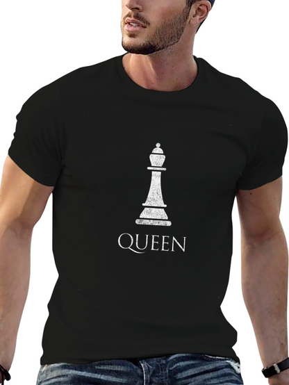 Queen Chess Piece Graphic Black T-Shirt