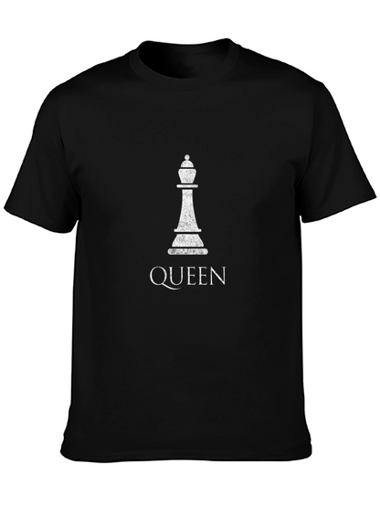 Queen Chess Piece Graphic Black T-Shirt