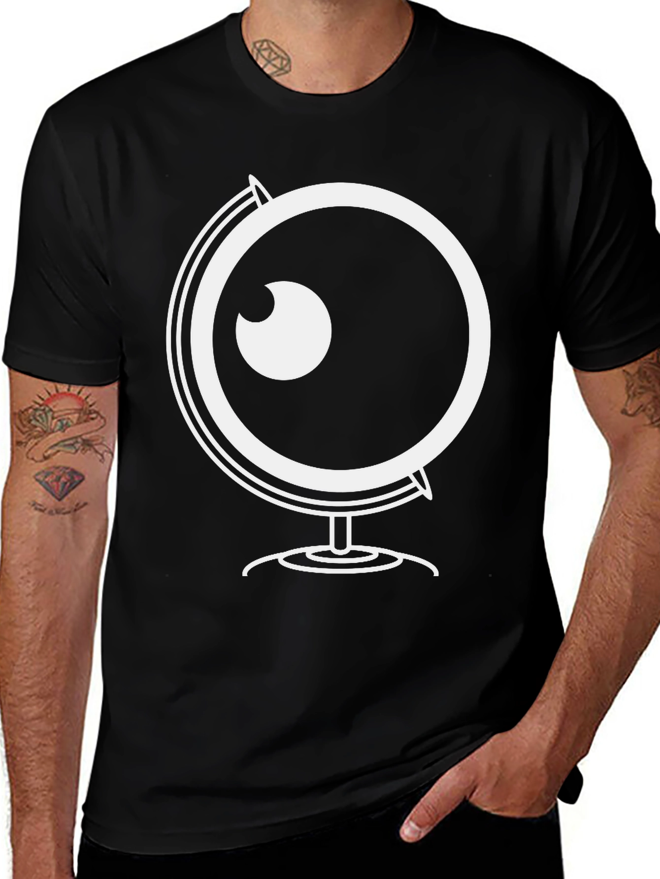 Globe Eyeball Graphic Black T-Shirt