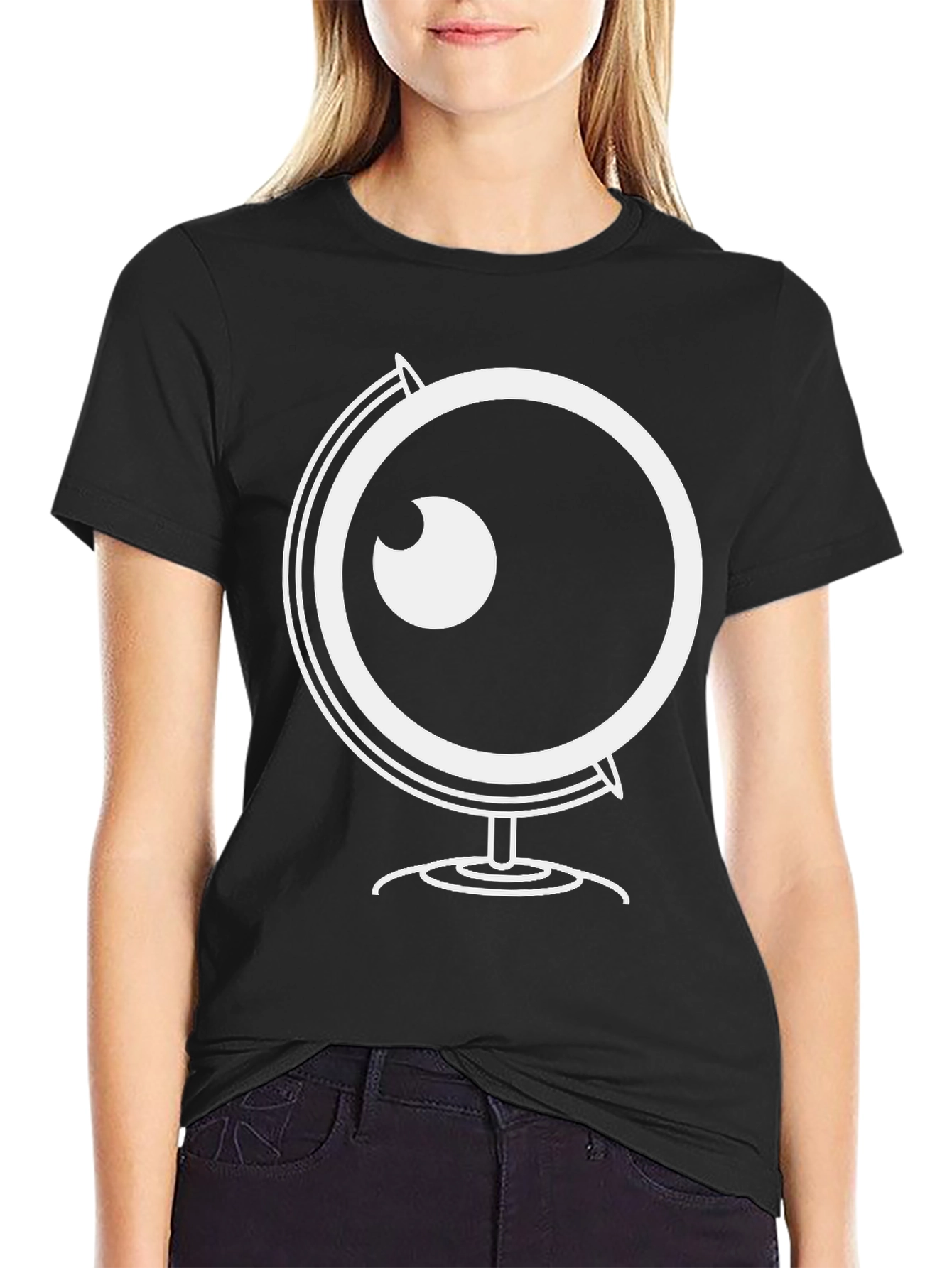 Globe Eyeball Graphic Black T-Shirt