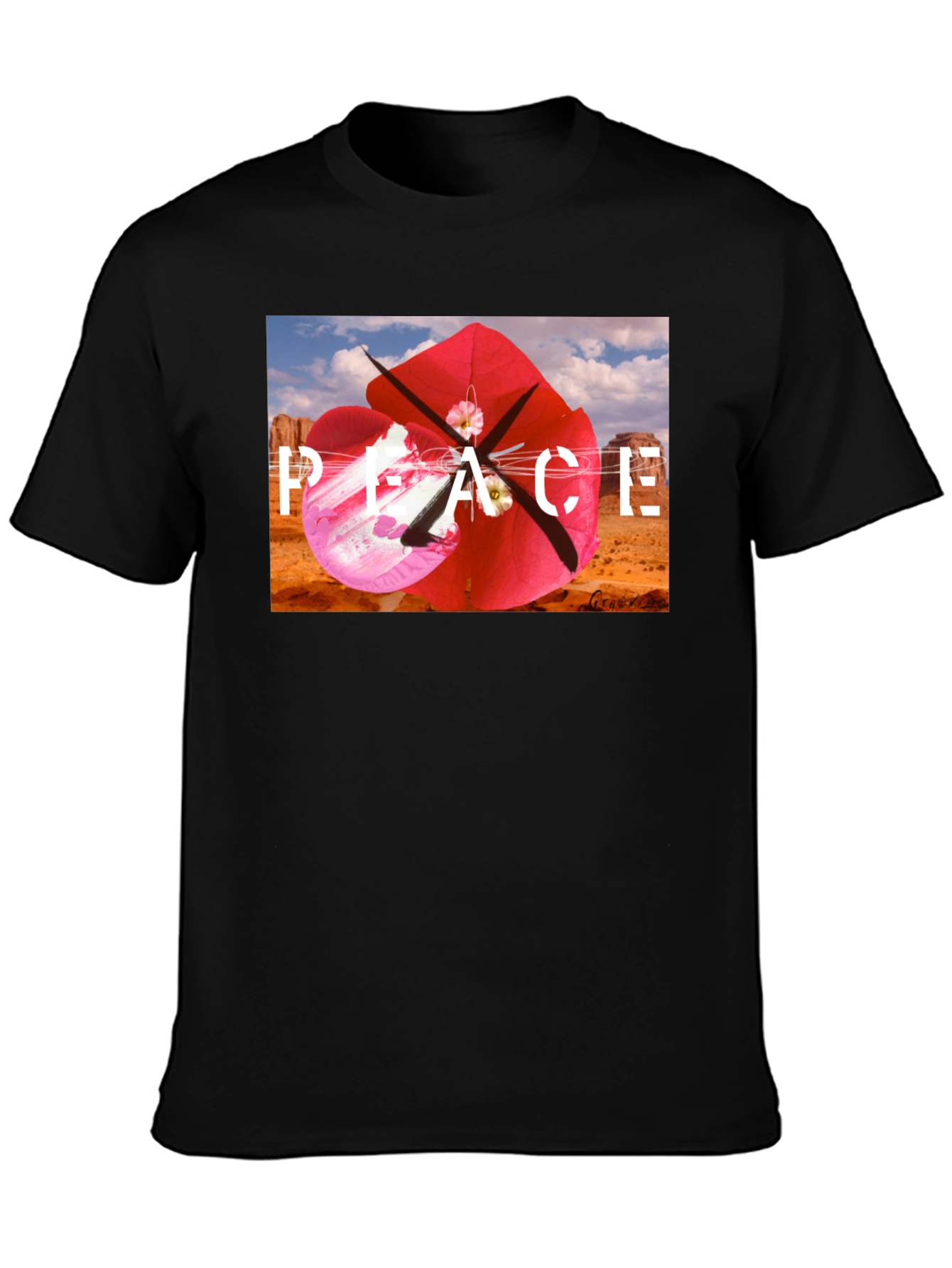 Peace Kite Black T-Shirt
