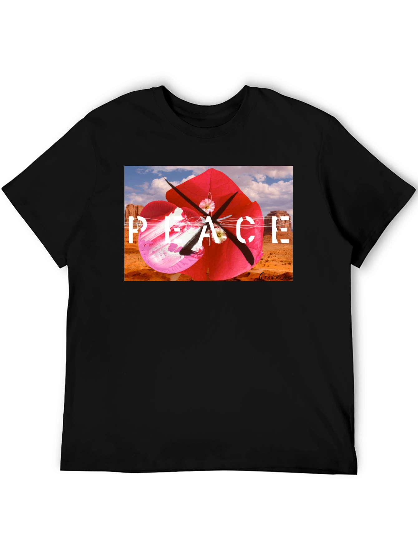 Peace Kite Black T-Shirt