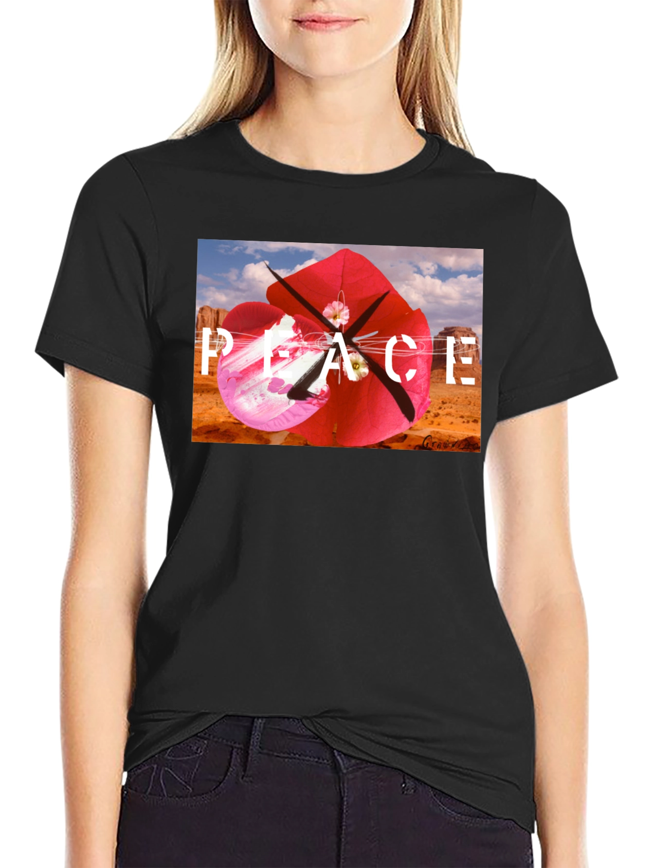 Peace Kite Black T-Shirt