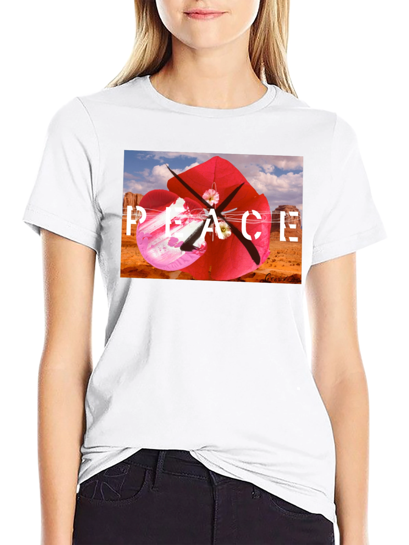 Peace Kite Black T-Shirt