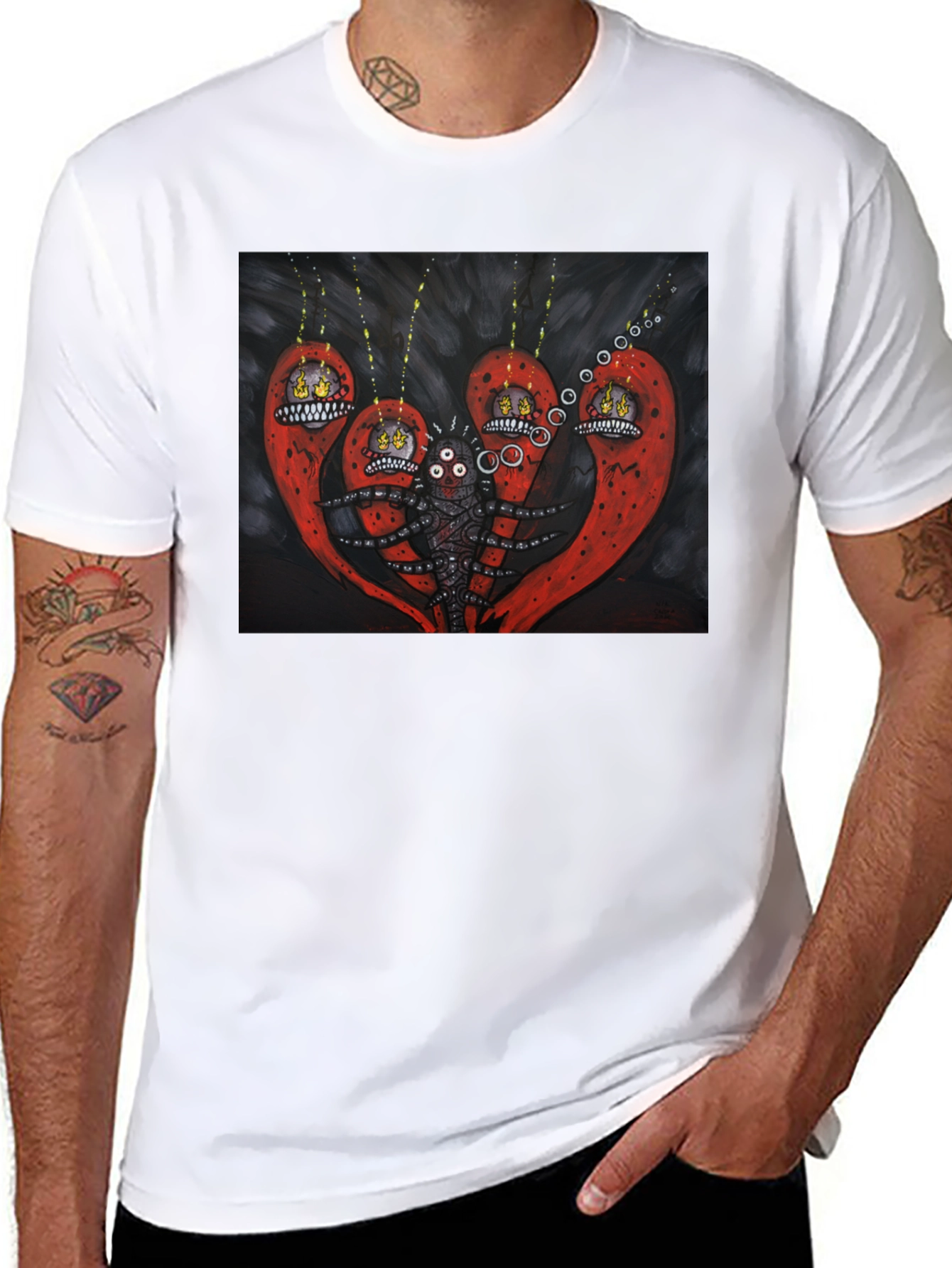 Surreal Creature Graphic Black T-Shirt