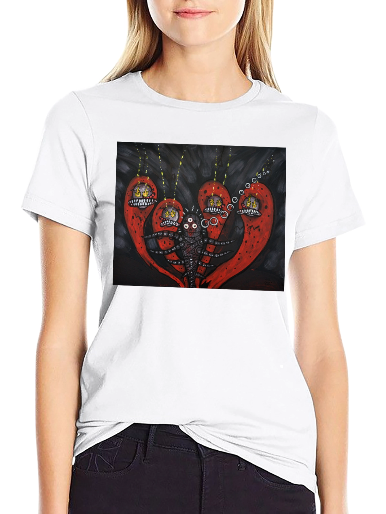 Surreal Creature Graphic Black T-Shirt