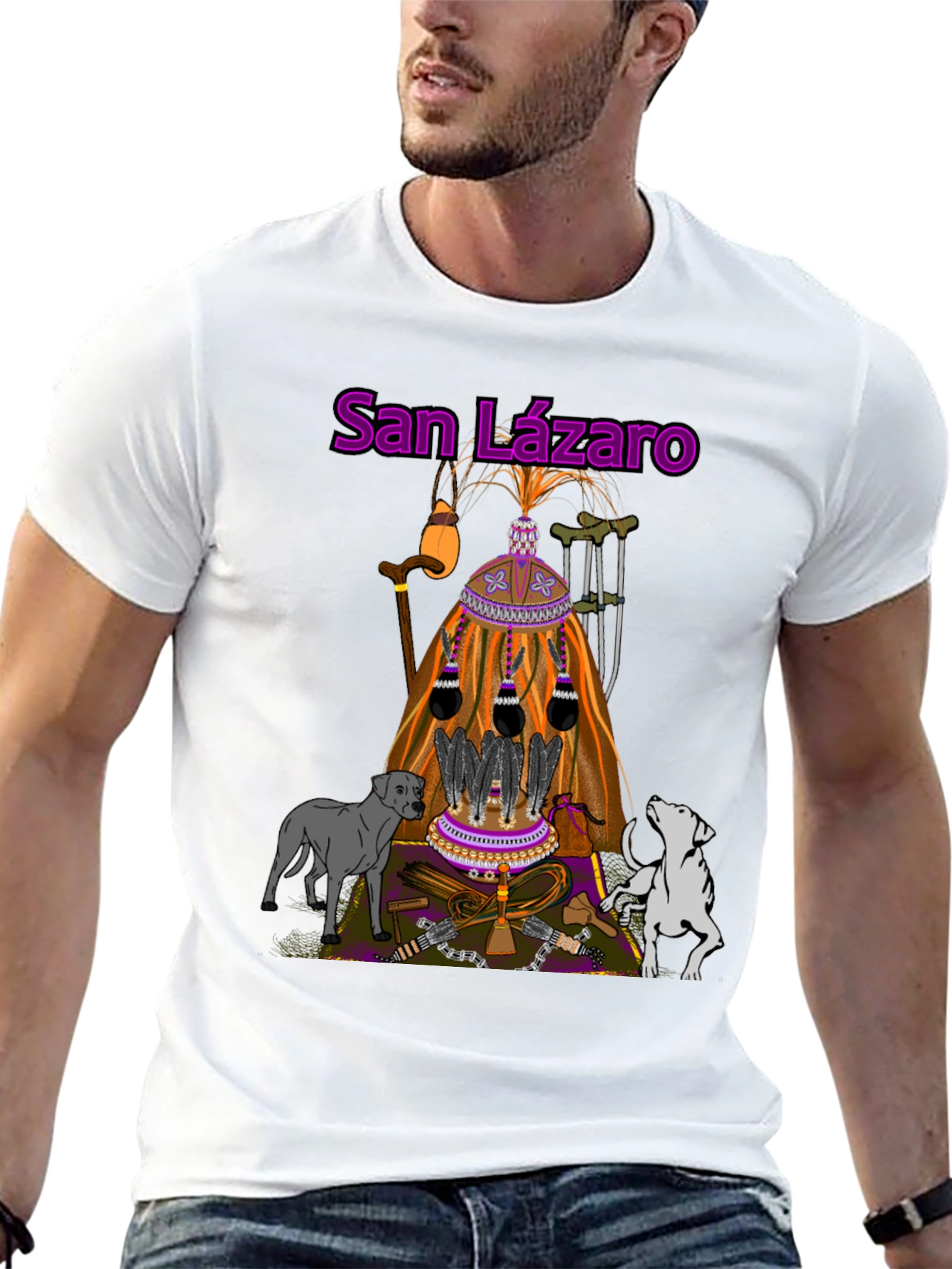 San Lázaro T-Shirt: Orisha Babalú Ayé Design