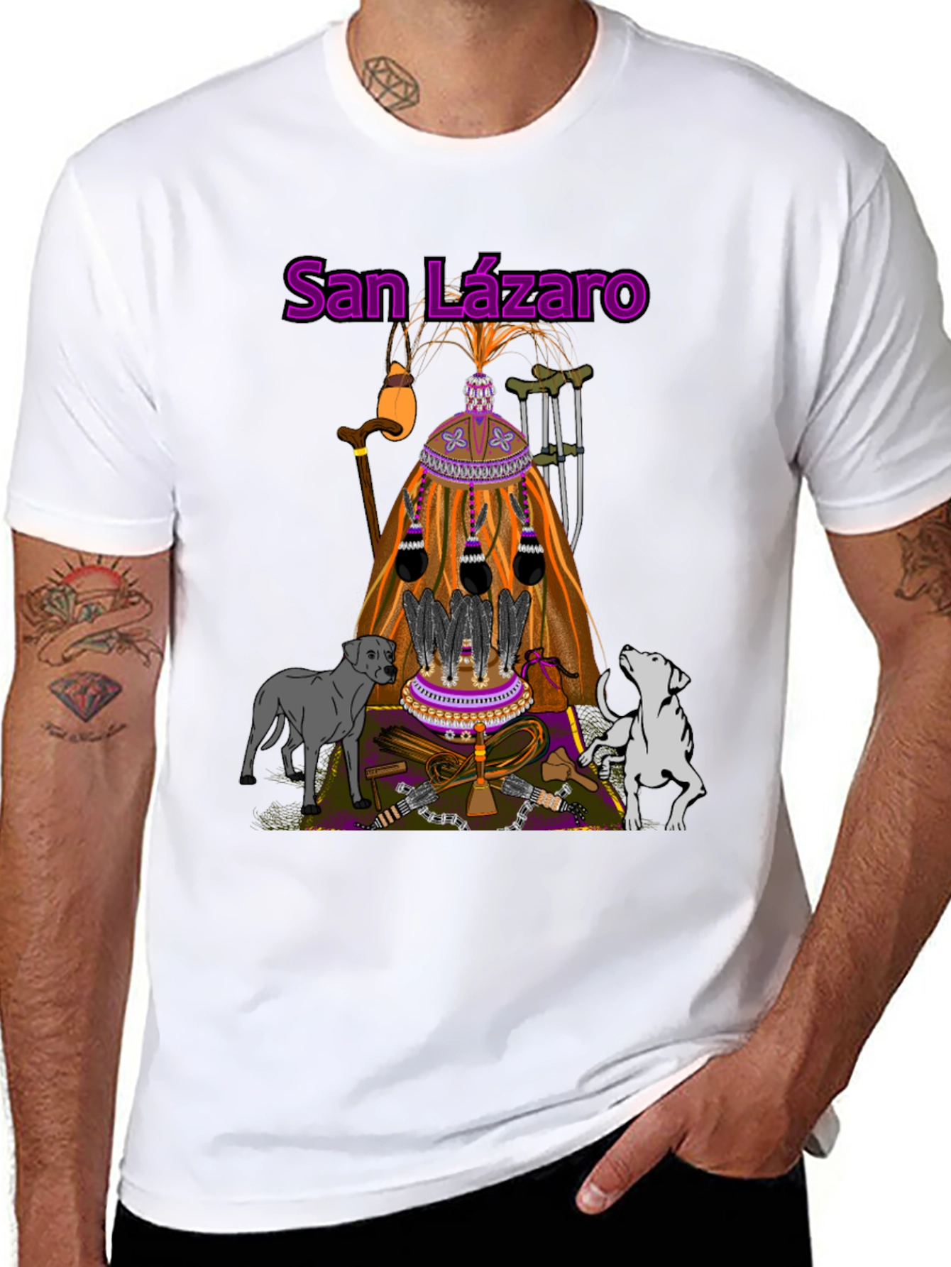 San Lázaro T-Shirt: Orisha Babalú Ayé Design