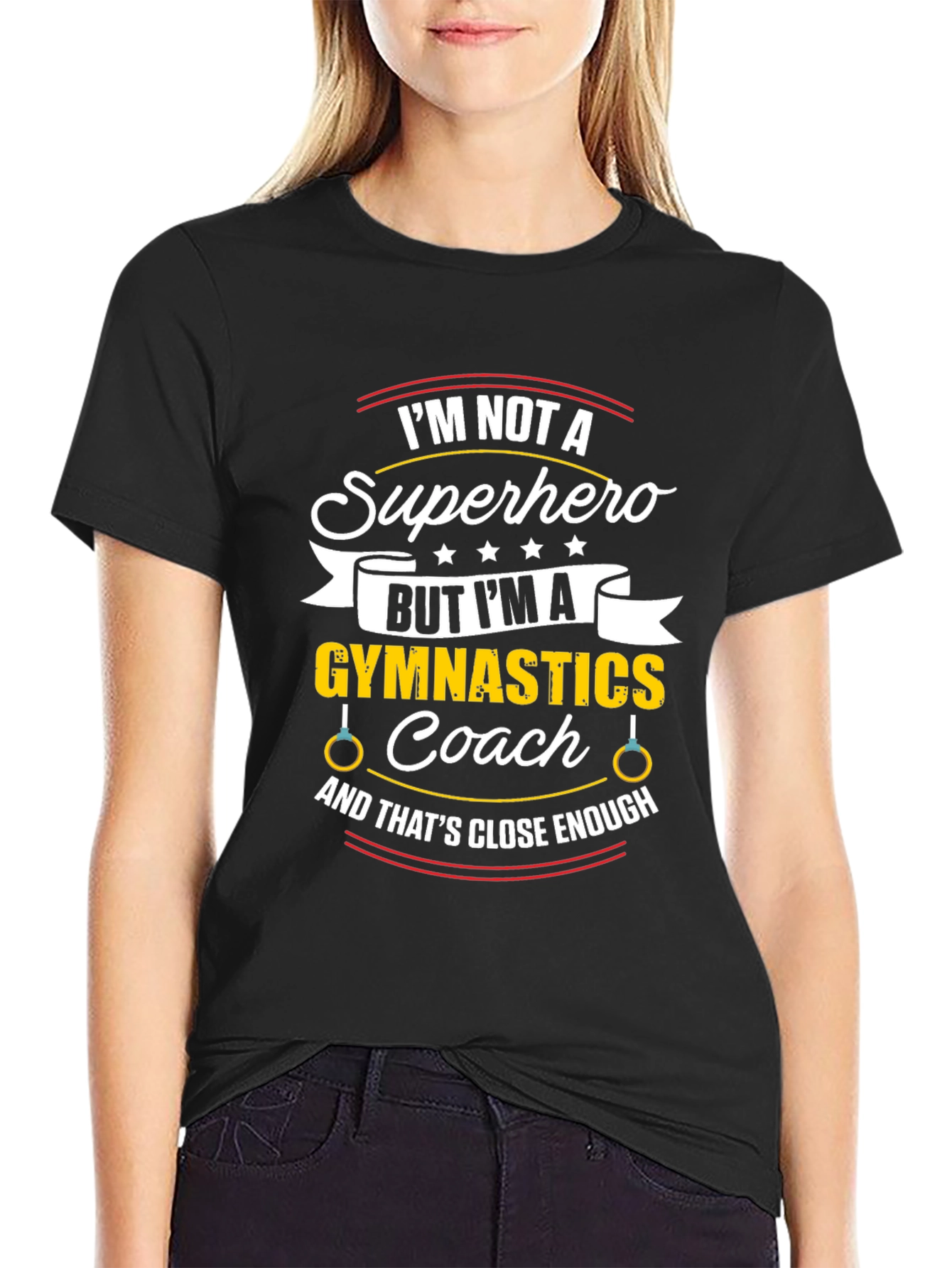 Gymnastics Coach T-Shirt - Not a Superhero Funny Tee