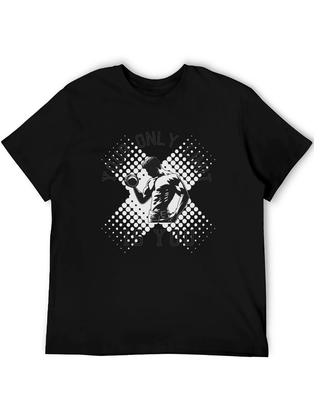 Workout Motivation Graphic Tee - Black