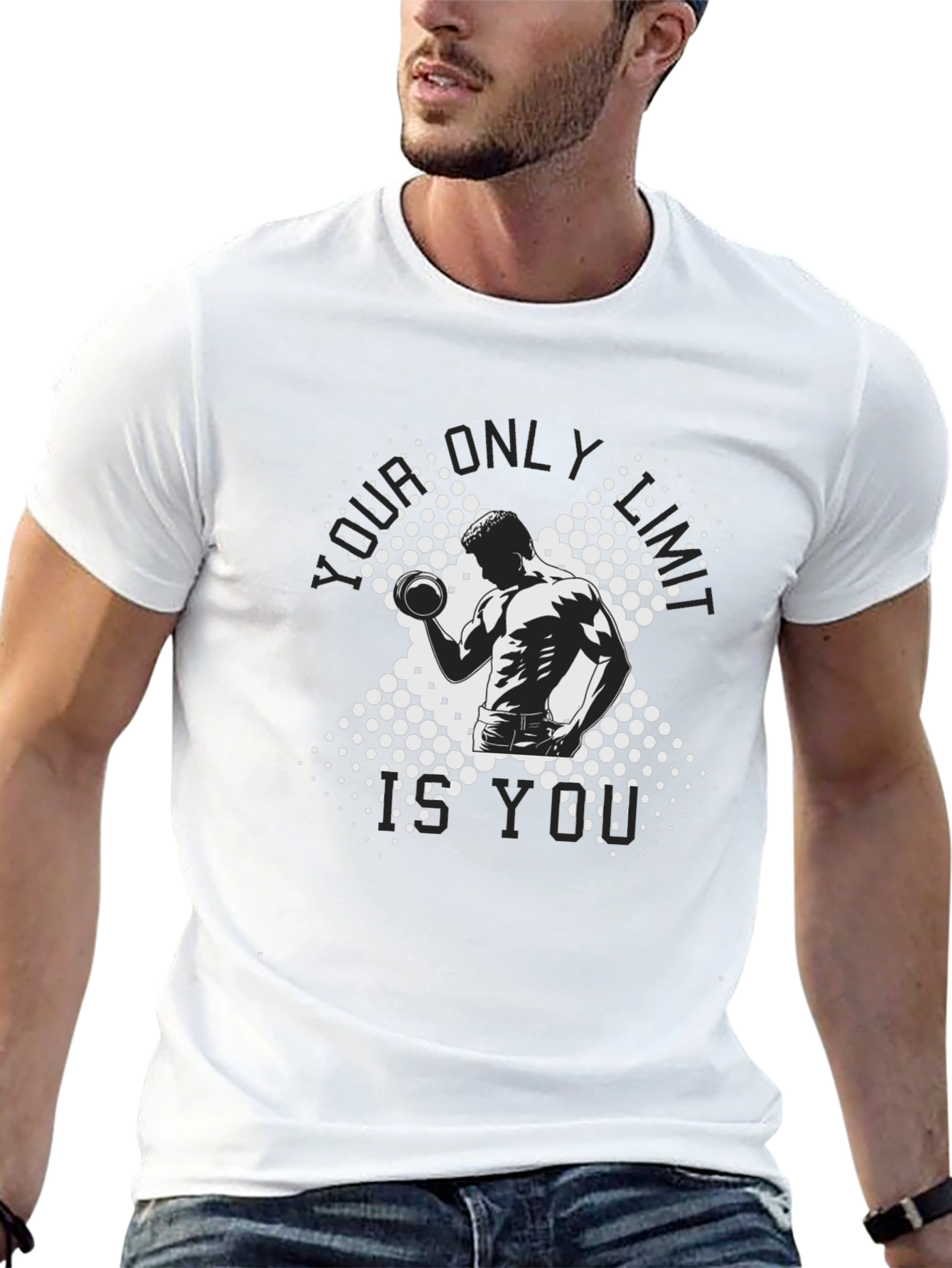 Workout Motivation Graphic Tee - Black