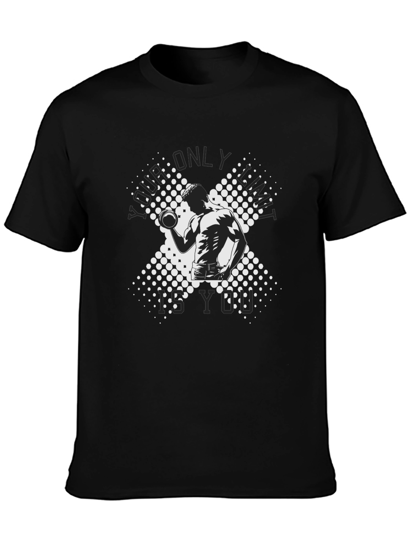 Workout Motivation Graphic Tee - Black