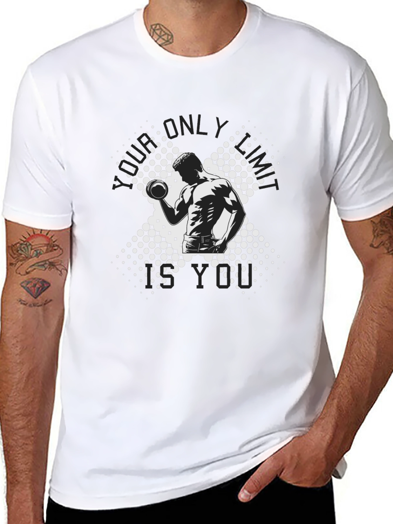 Workout Motivation Graphic Tee - Black