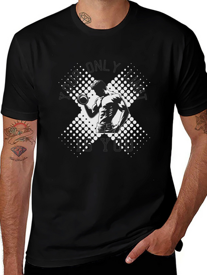 Workout Motivation Graphic Tee - Black