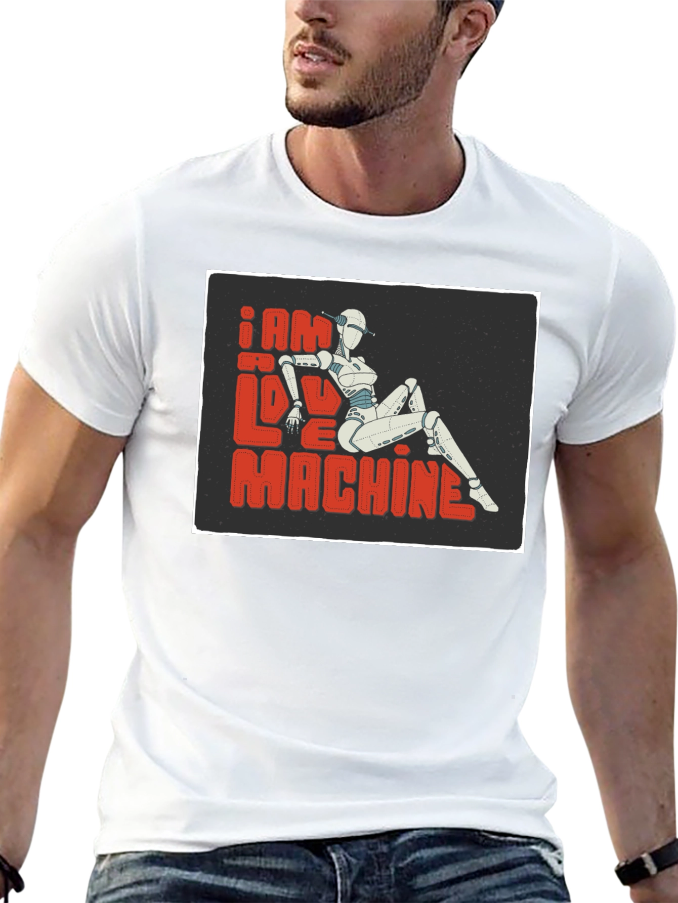 I am No Love Machine Robot Graphic Tee