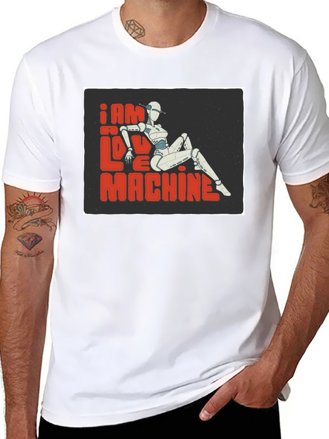 I am No Love Machine Robot Graphic Tee