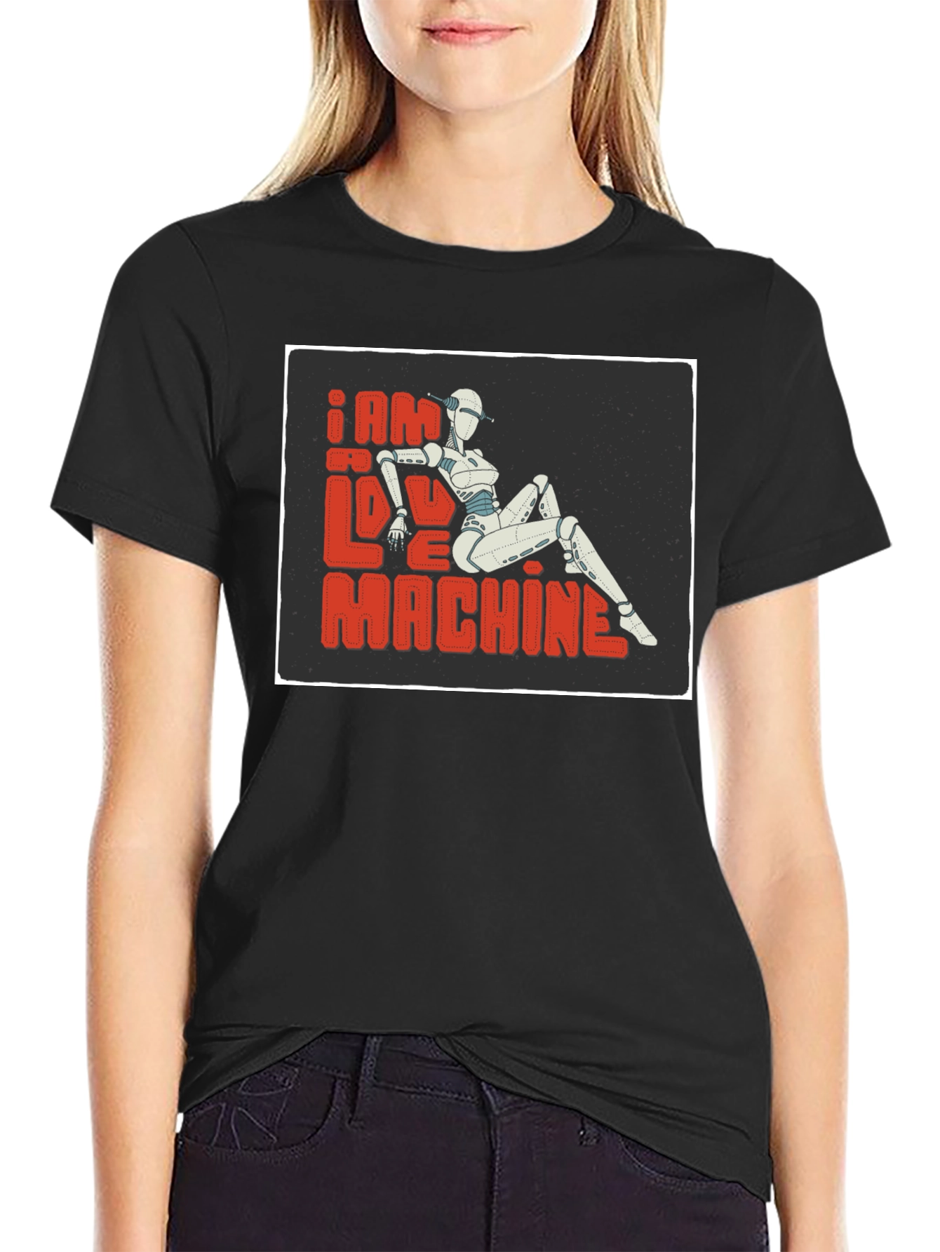 I am No Love Machine Robot Graphic Tee