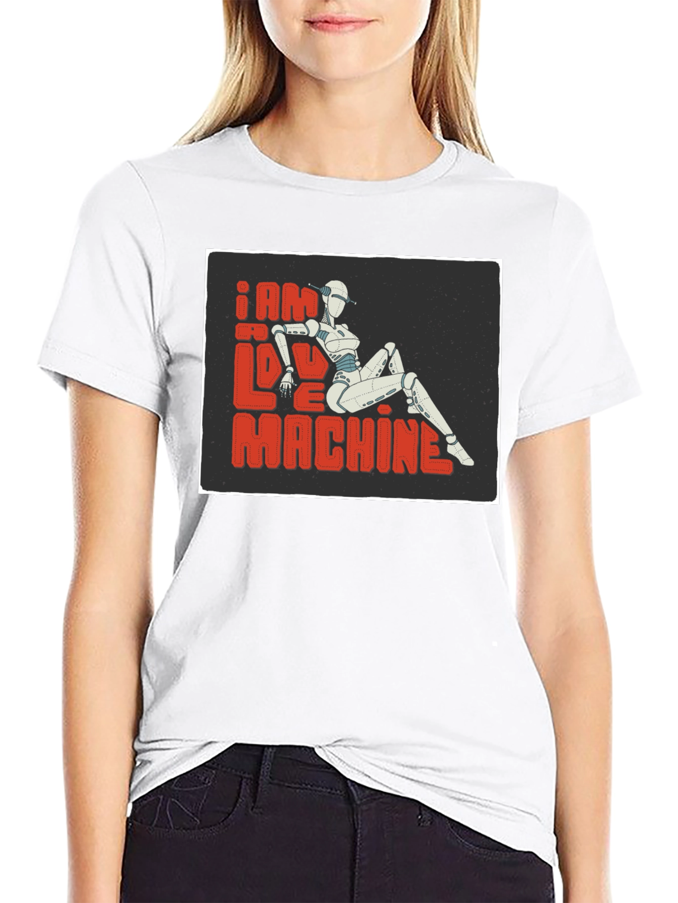 I am No Love Machine Robot Graphic Tee