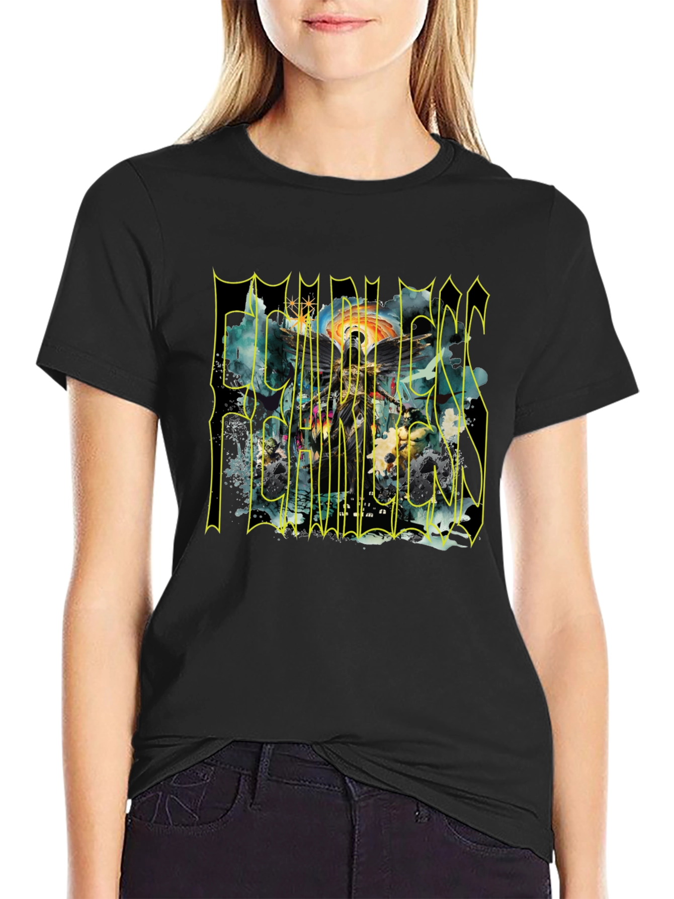 Fearless T-Shirt - Graphic Print Crew Neck Tee