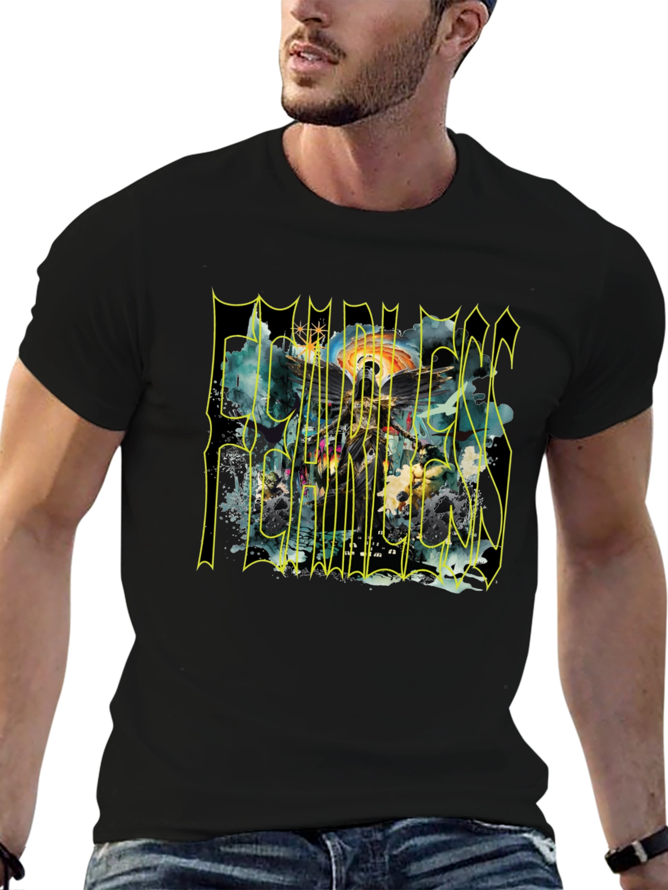 Fearless T-Shirt - Graphic Print Crew Neck Tee