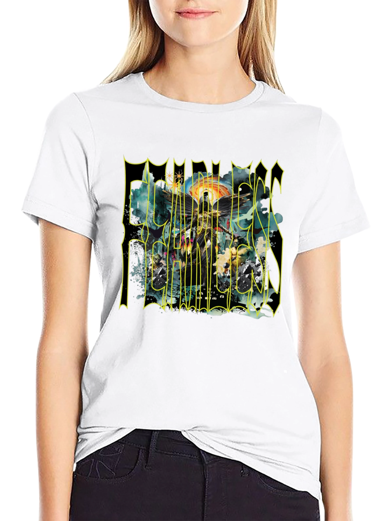 Fearless T-Shirt - Graphic Print Crew Neck Tee