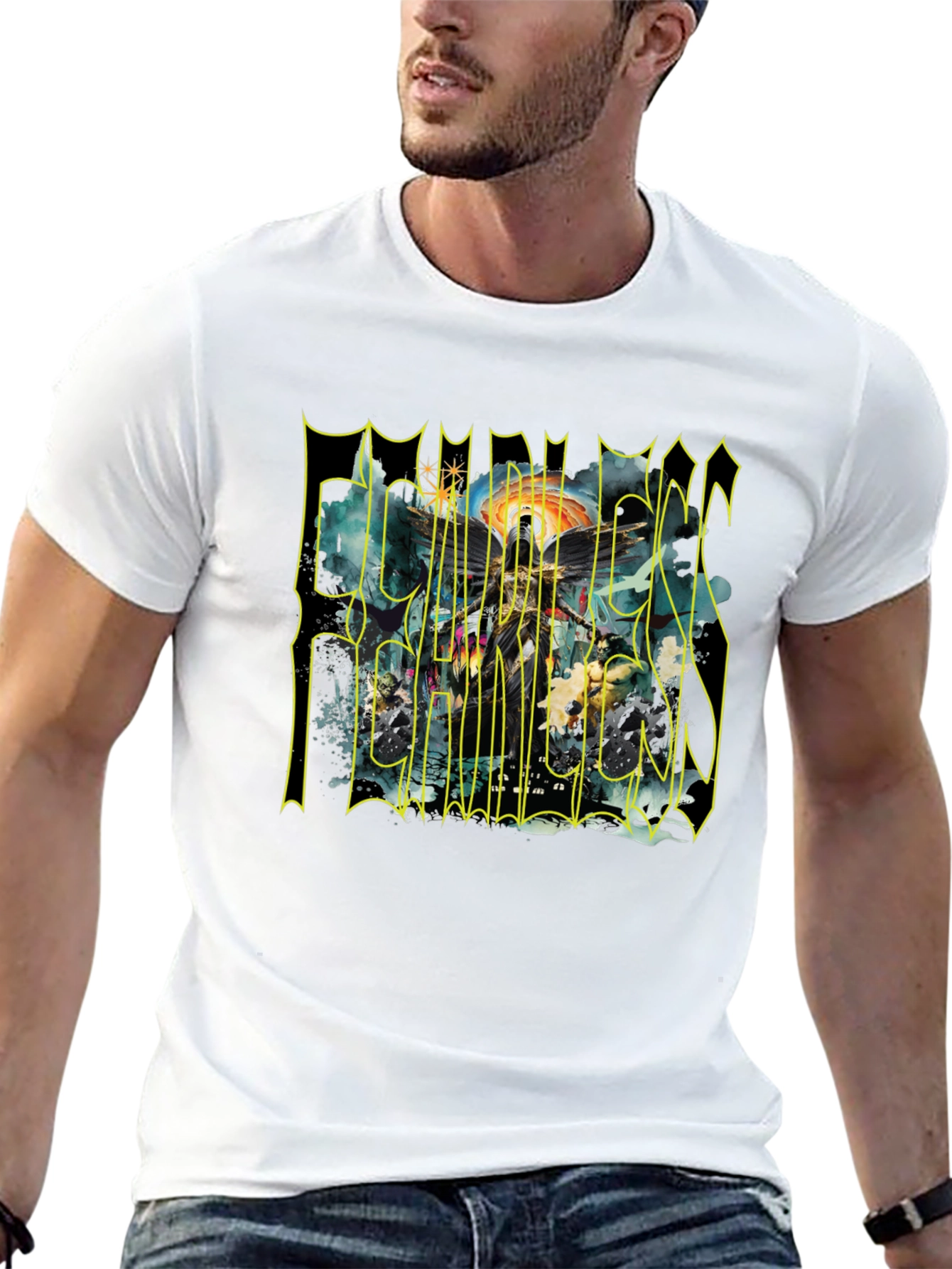 Fearless T-Shirt - Graphic Print Crew Neck Tee