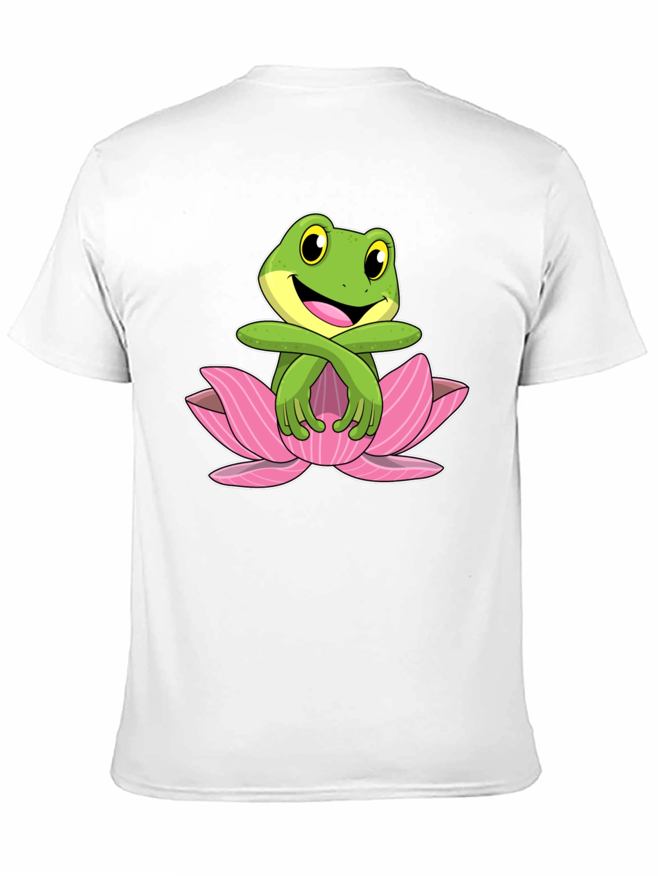 Frog in Lotus Flower Graphic T-Shirt