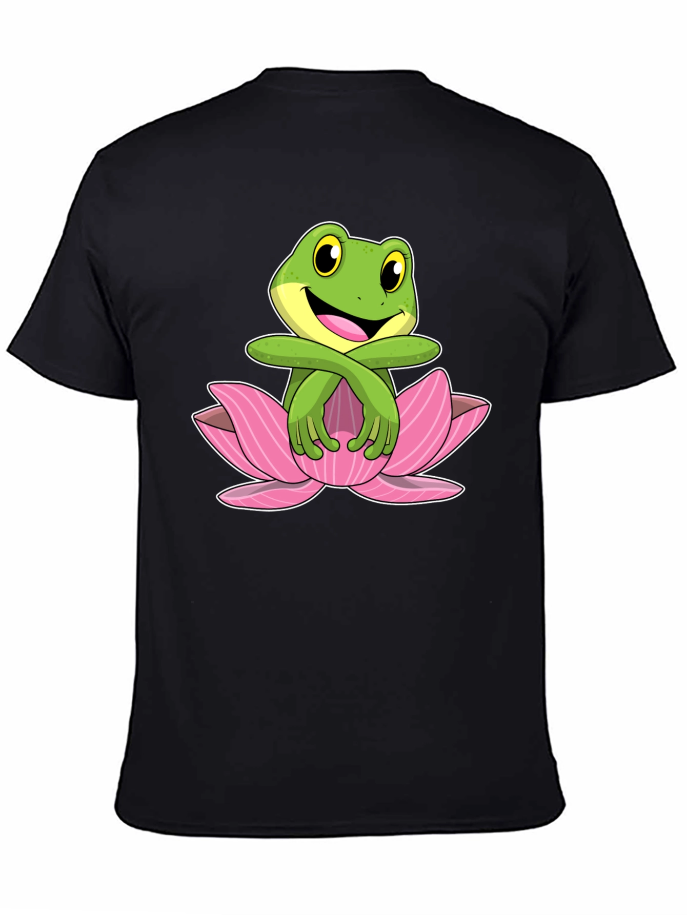 Frog in Lotus Flower Graphic T-Shirt