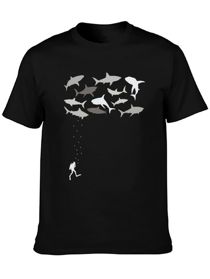 Shark Scuba Diver Graphic T-Shirt