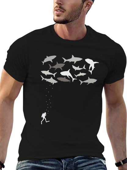 Shark Scuba Diver Graphic T-Shirt