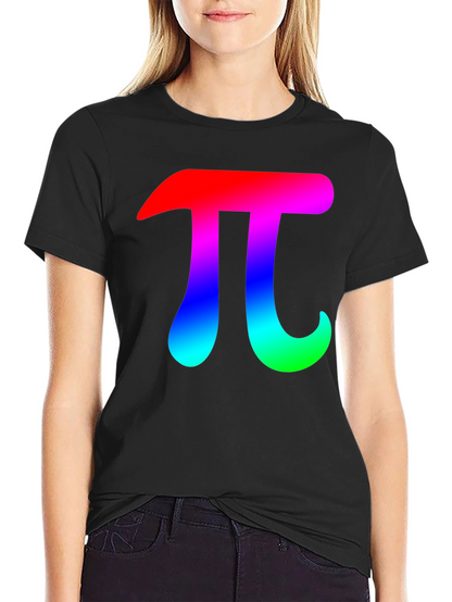 Mens Black T-Shirt with Rainbow Pi Symbol
