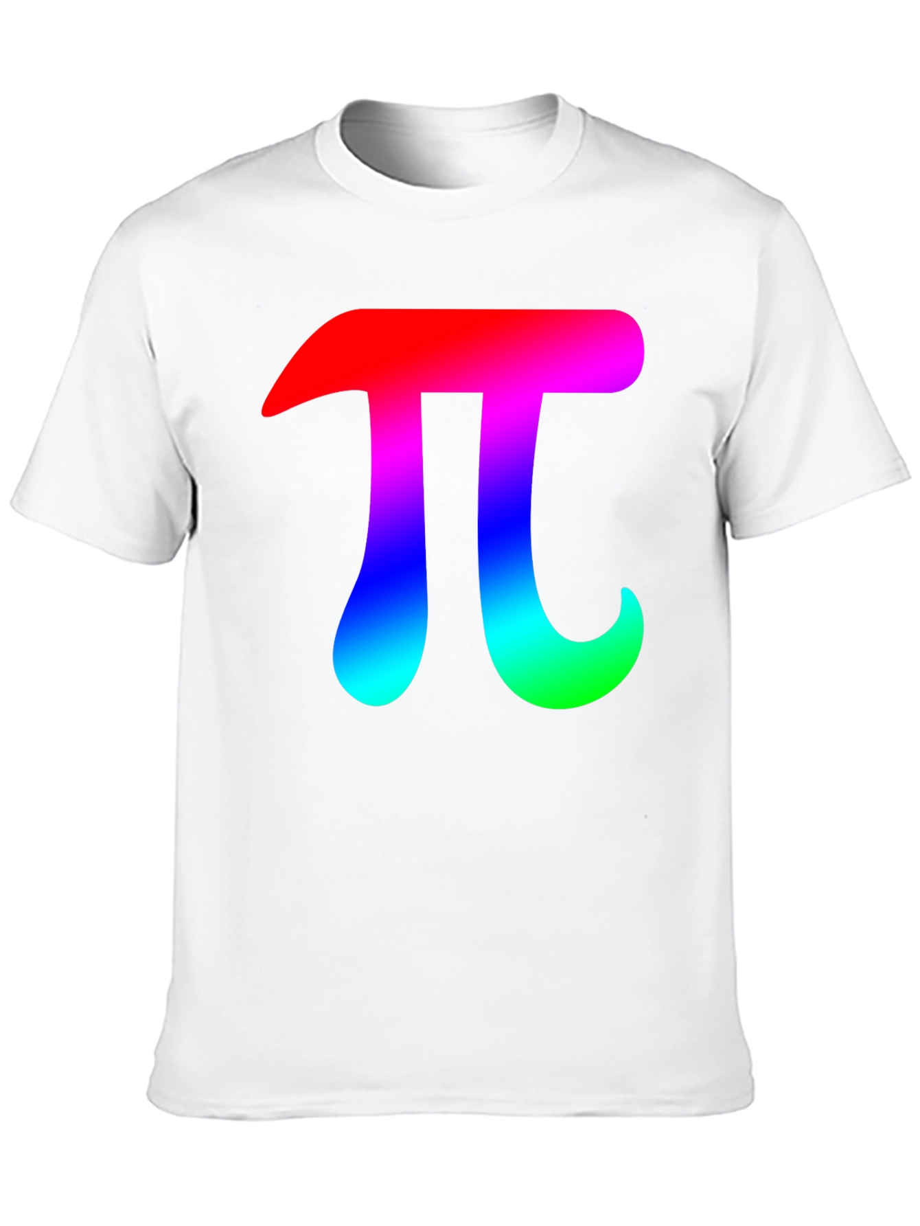 Mens Black T-Shirt with Rainbow Pi Symbol