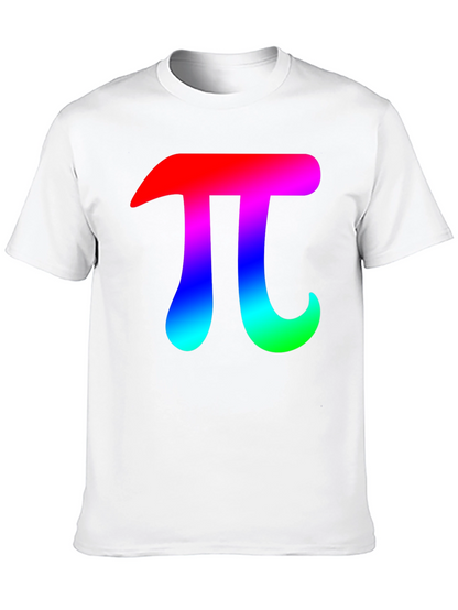 Mens Black T-Shirt with Rainbow Pi Symbol
