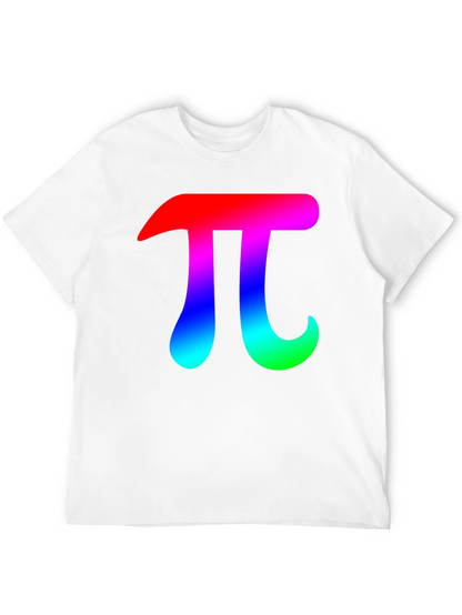 Mens Black T-Shirt with Rainbow Pi Symbol