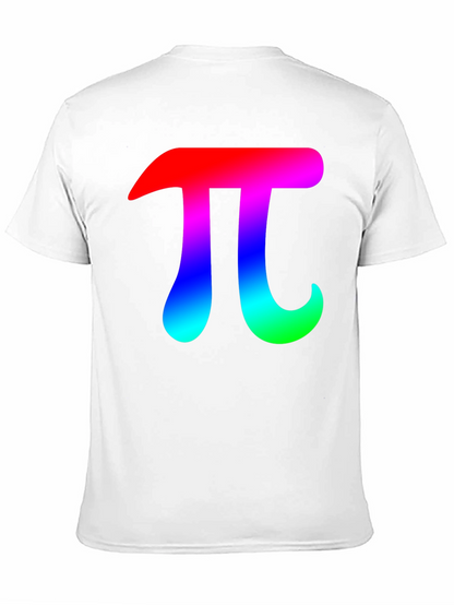 Mens Black T-Shirt with Rainbow Pi Symbol