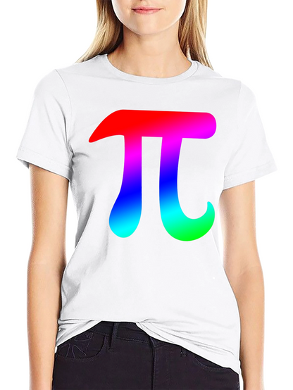 Mens Black T-Shirt with Rainbow Pi Symbol