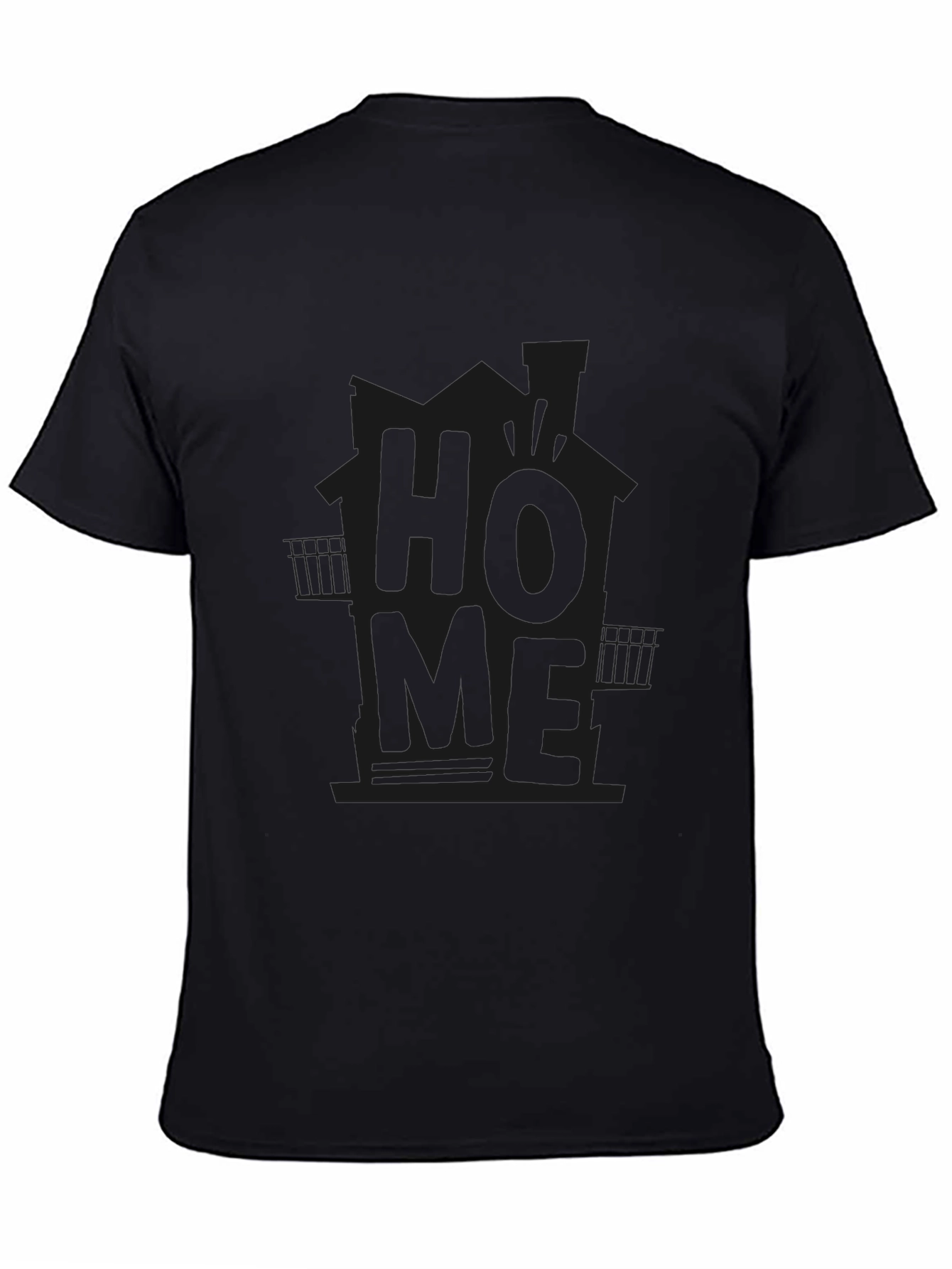 Mens Black HOME Graphic Tee - Casual Comfort