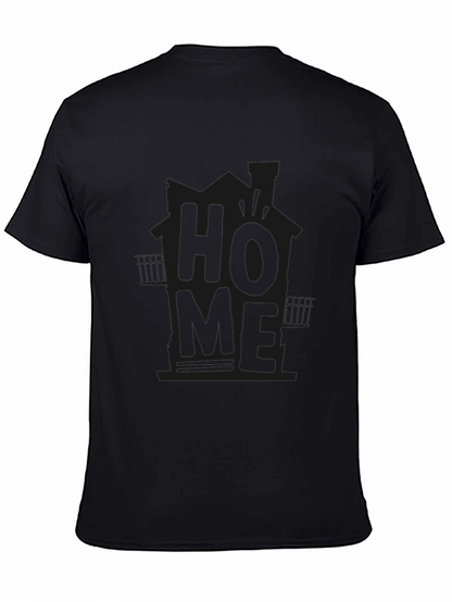 Mens Black HOME Graphic Tee - Casual Comfort