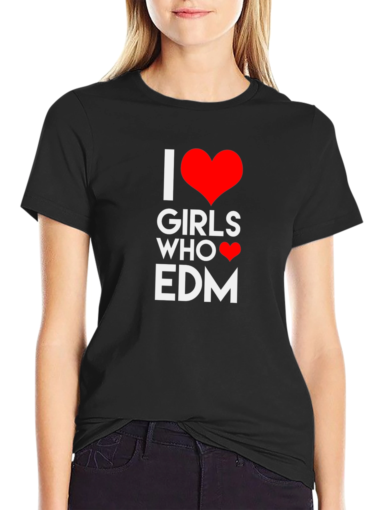 I Heart Girls Who EDM T-Shirt - Black