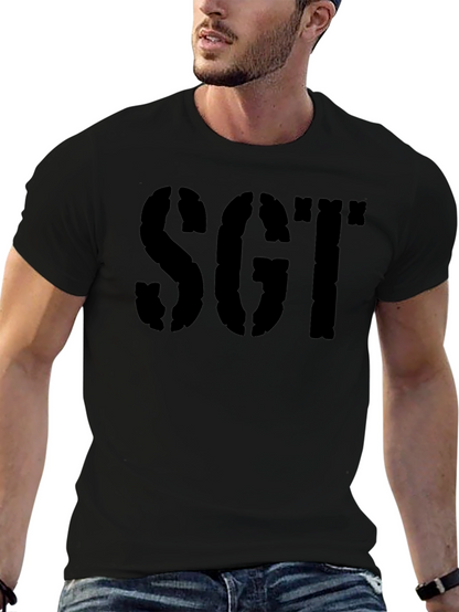 SGT Stencil Graphic Print Mens T-Shirt