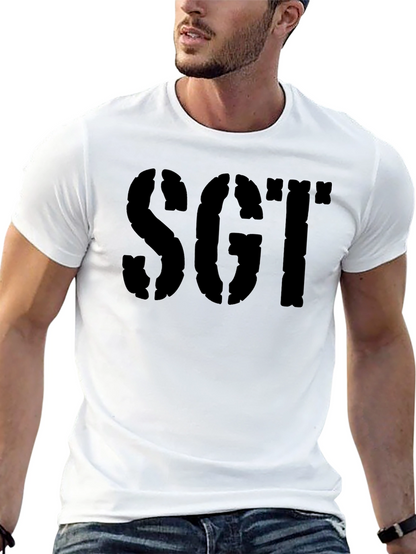SGT Stencil Graphic Print Mens T-Shirt