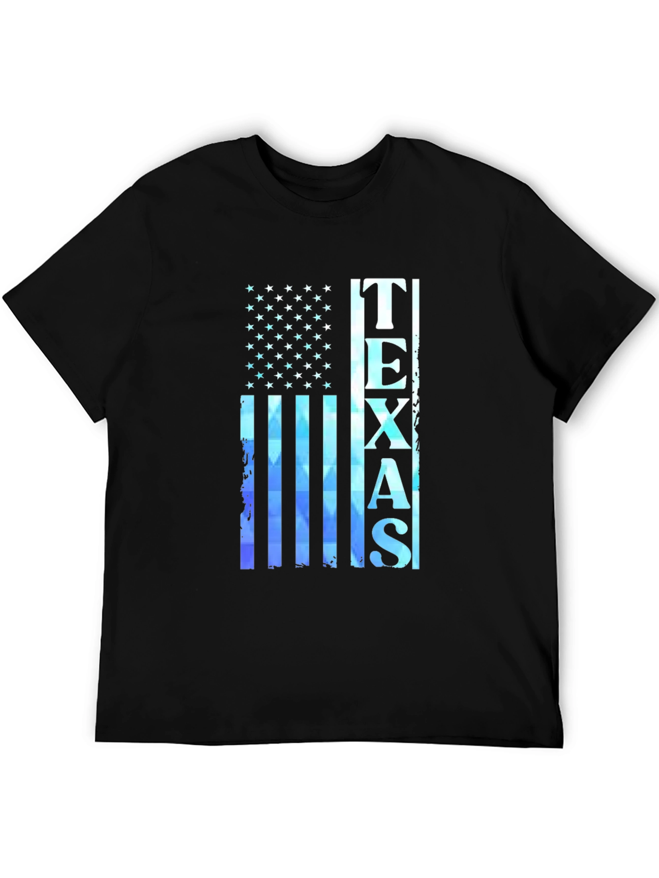 Texas Flag Graphic Print Black T-Shirt