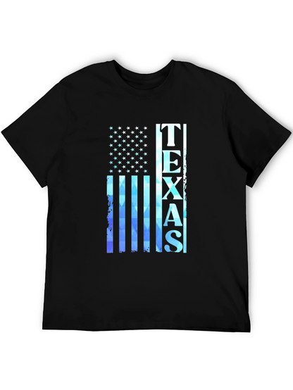 Texas Flag Graphic Print Black T-Shirt