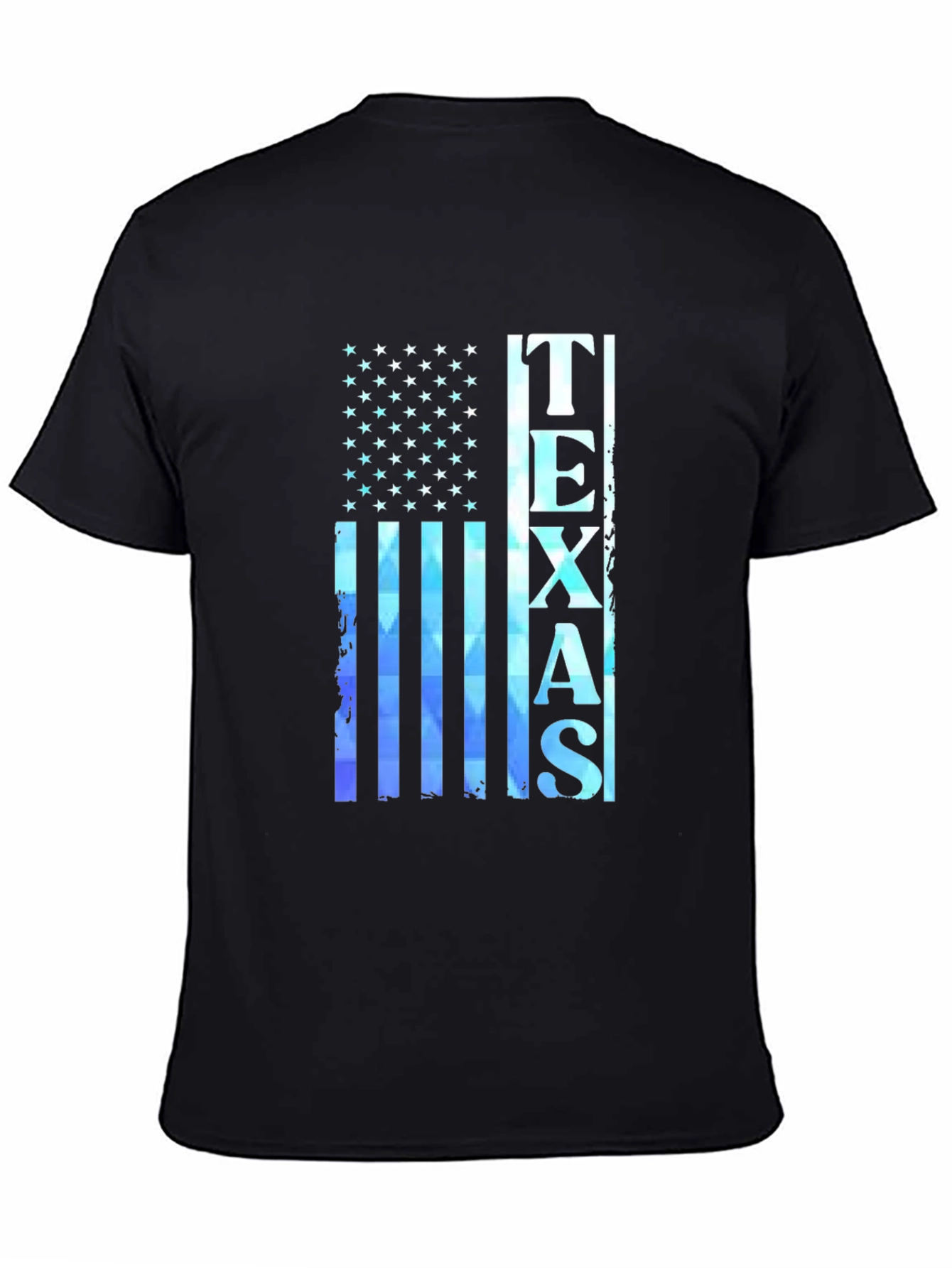 Texas Flag Graphic Print Black T-Shirt
