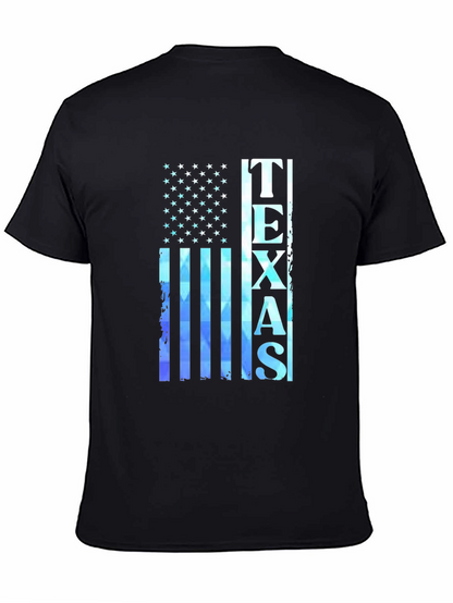 Texas Flag Graphic Print Black T-Shirt